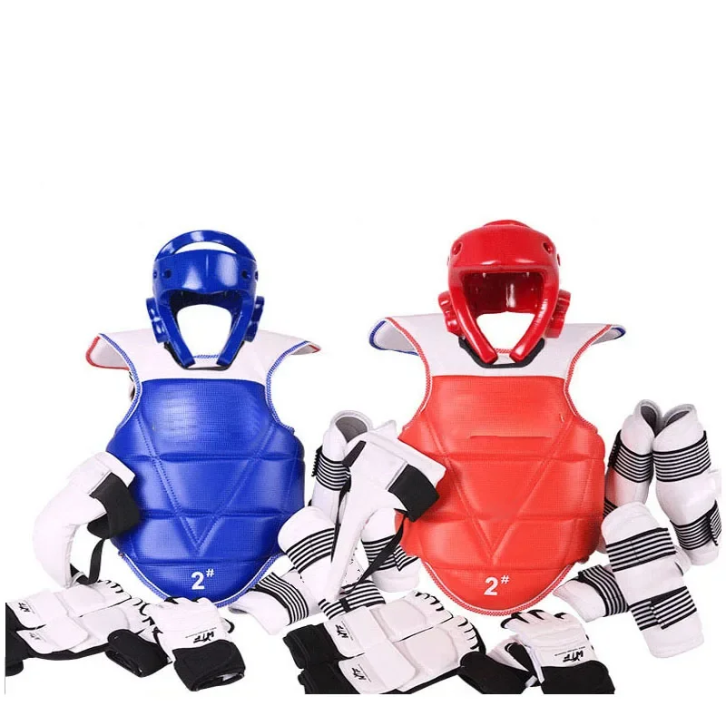 Taekwondo Set Helmet Armor Kickboxing Guantes De Boxeo Boxing Glove Capacete Taekwondo Equipment Head Protector Spats