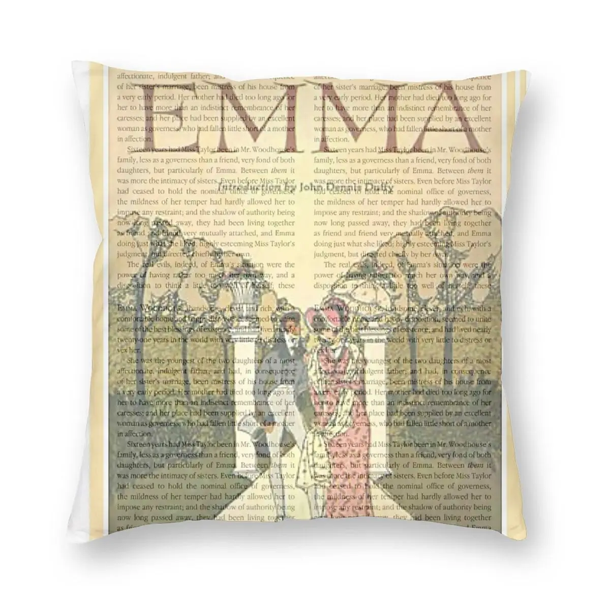 إيما باي جين أوستن المخدة البوليستر الكتان المخملية الإبداعية البريدي ديكور السرير وسادة القضية 45x45