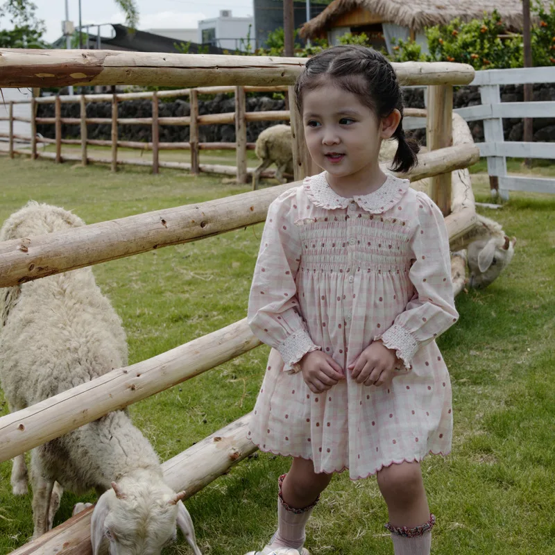 2025 batismo vestido feito à mão para menina bordado flor vestidos para meninas outono moda roupas de bebê clássico de uma peça