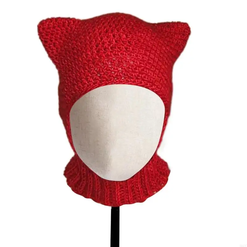 

M6CC Balaclava Blue Kitten Ear Hat for Girls Winter Skiing Hat Birthday Gifts
