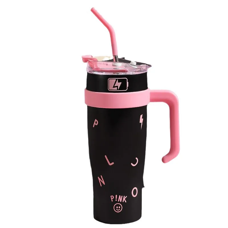 LUSQI 1200ml Water Bottle Stainless Steel With Handle Outdoor Thermos Bottle For Coffee Tea