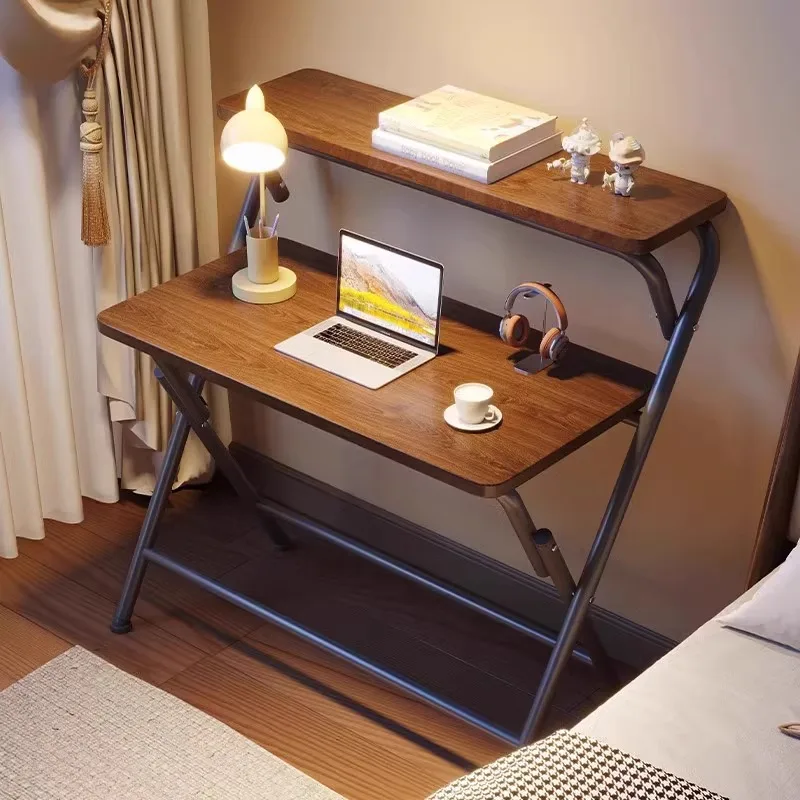 Foldable desk Free installation Computer desk Student home writing table Bedroom bedside small table Simple desk