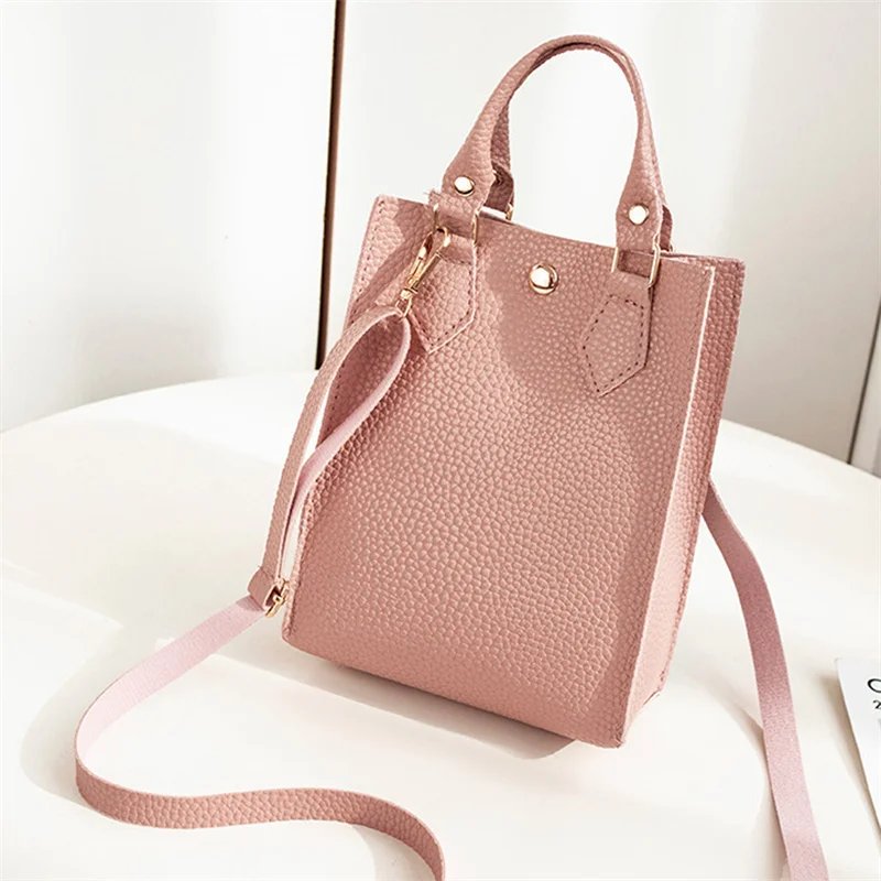 Women\'s Handbag Fashion Simple Large Capacity Lychee Pattern One Shoulder Phone Money Cosmetics Female\'s Crossbody Bags