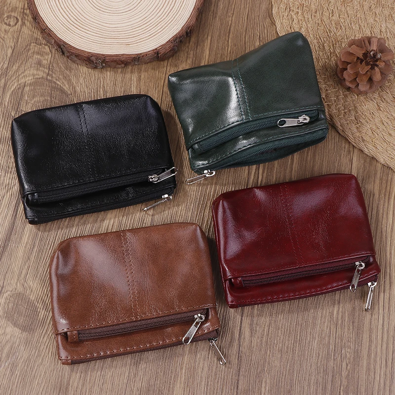 Vintage PU lederen heren kaarthouder portemonnee mini korte portemonnee dames creditcard tas rijbewijs harde ID-kaart tas