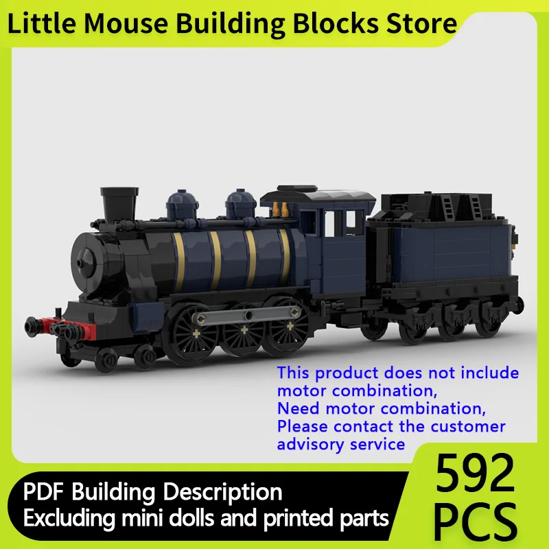 

Конструктор City Car Model MOC: Паровоз Express 4-6-0, модульная технология, подарки, праздничный набор для сборки, детские игрушки