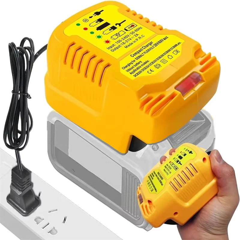 DeWalt 18V 20V 리튬 이온 배터리 용 휴대용 미니 충전기 DCB206 DCB204 DCB230 소형 충전기 가볍고 휴대가 간편함