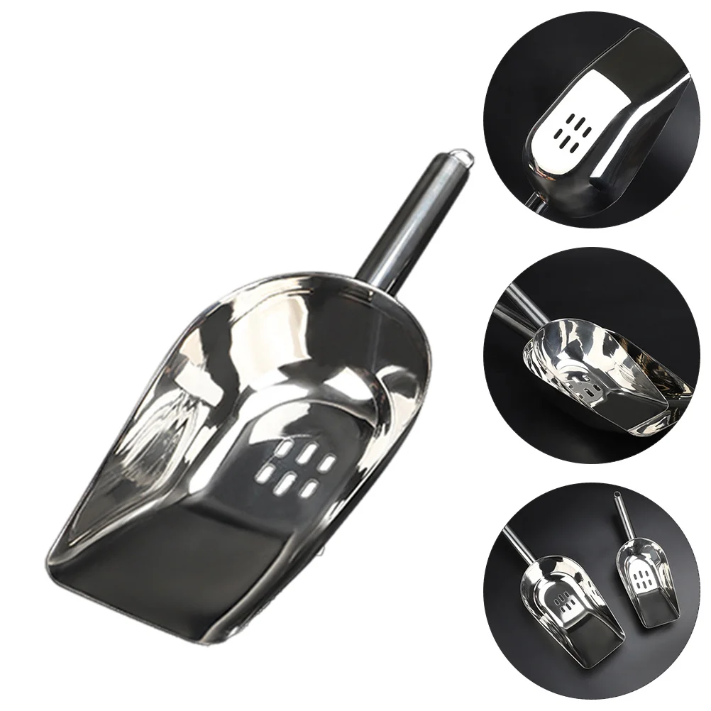 

1Pcs Stainless Steel Ice Scoop Thick for Ice Cube Rice Kitchen Gadget Small Holes Filter Stainless Steel Scoop