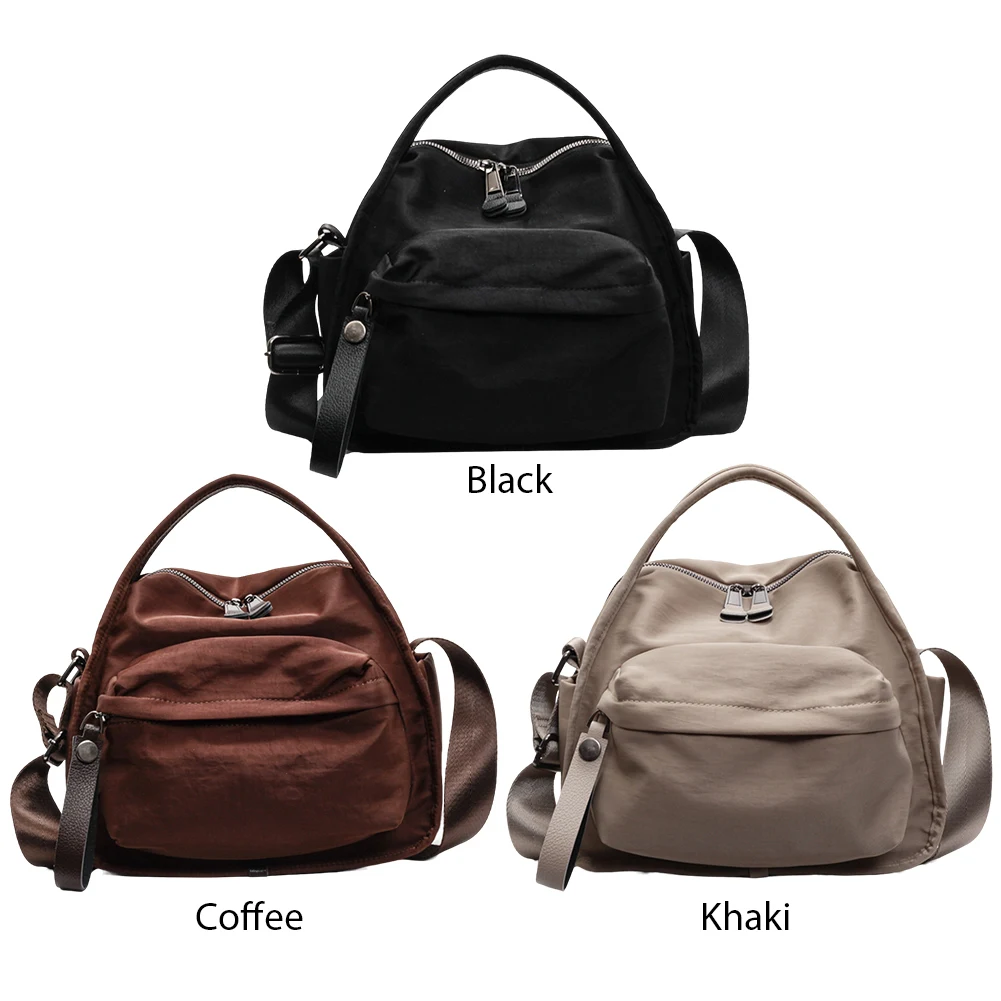 

Women Lightweight Sling Bag Solid Color Casual Crossbody Bag Zipper Closure Oxford Cloth Handbag Travel Shopping Work Date Bag