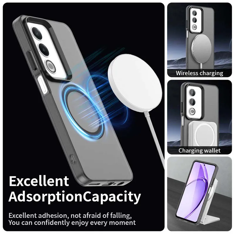 For OPPO A80 5G Case Magsafe Wireless Charging Cover OPPO A80 5G Case Funda Shockproof Matte TPU Phone Bumper For OPPO A80 5G