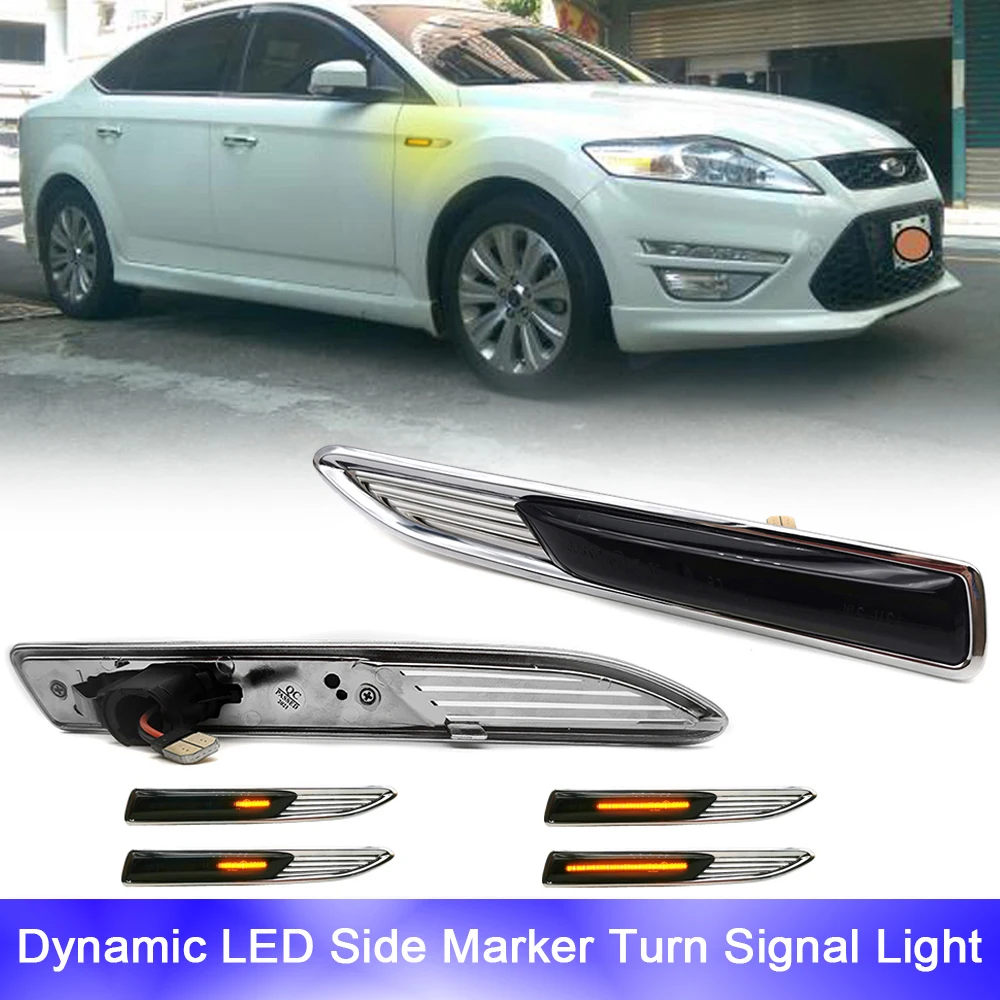 

Replace LED Dynamic Amber Front Fender Side Marker Lights Repeat Blinker For Ford Mondeo Mk4 Hatchback Saloon Estate Turnier BA7