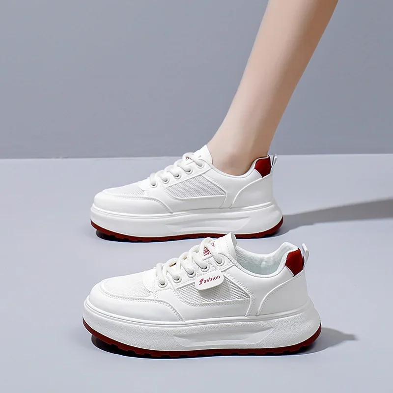 أحذية تنس نسائية مريحة، أحذية رياضية نسائية عصرية بنعل سميك، أحذية رياضية كاجوال بنعل خشن