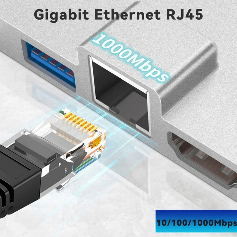 KEKA 7-In-1 Docking Station Type-C Hub Pro 8 9 X With 4K RJ45 USB 3.0 Memory Card Reader