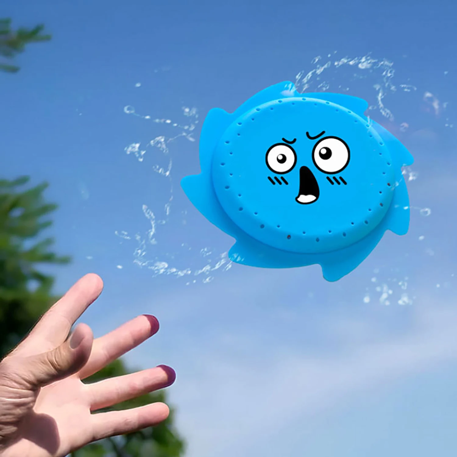Emoji silicone spray de água verão ao ar livre voando praia jogando água pai-filho praia brinquedos infantis