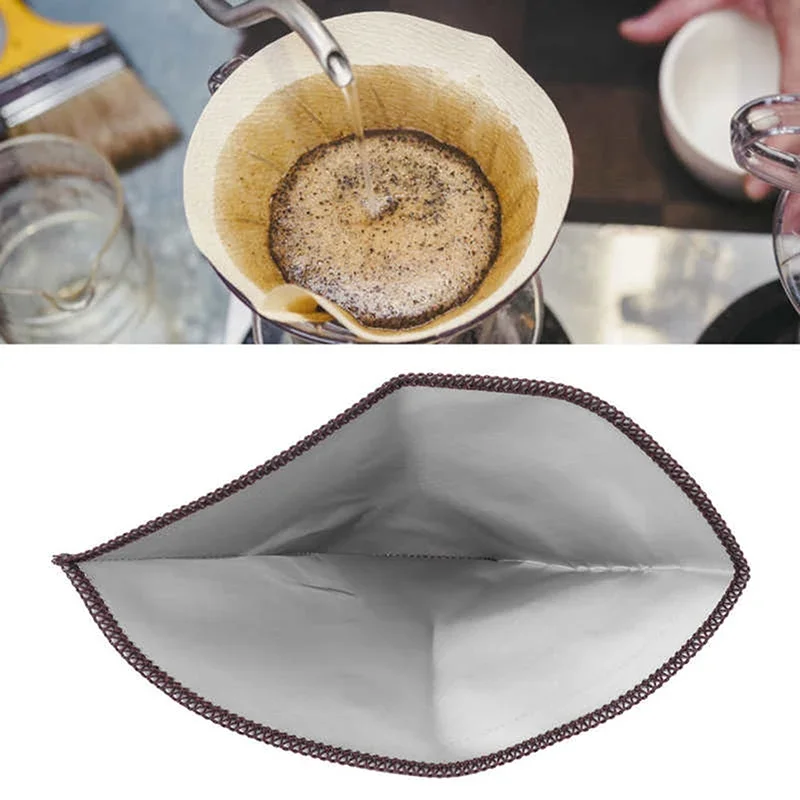 Reusable Pour Over Coffee Filter Mesh Paperless Coffee Filter Stainless Steel Cone Trapezoid Filter Coffee Drip Mesh Bag