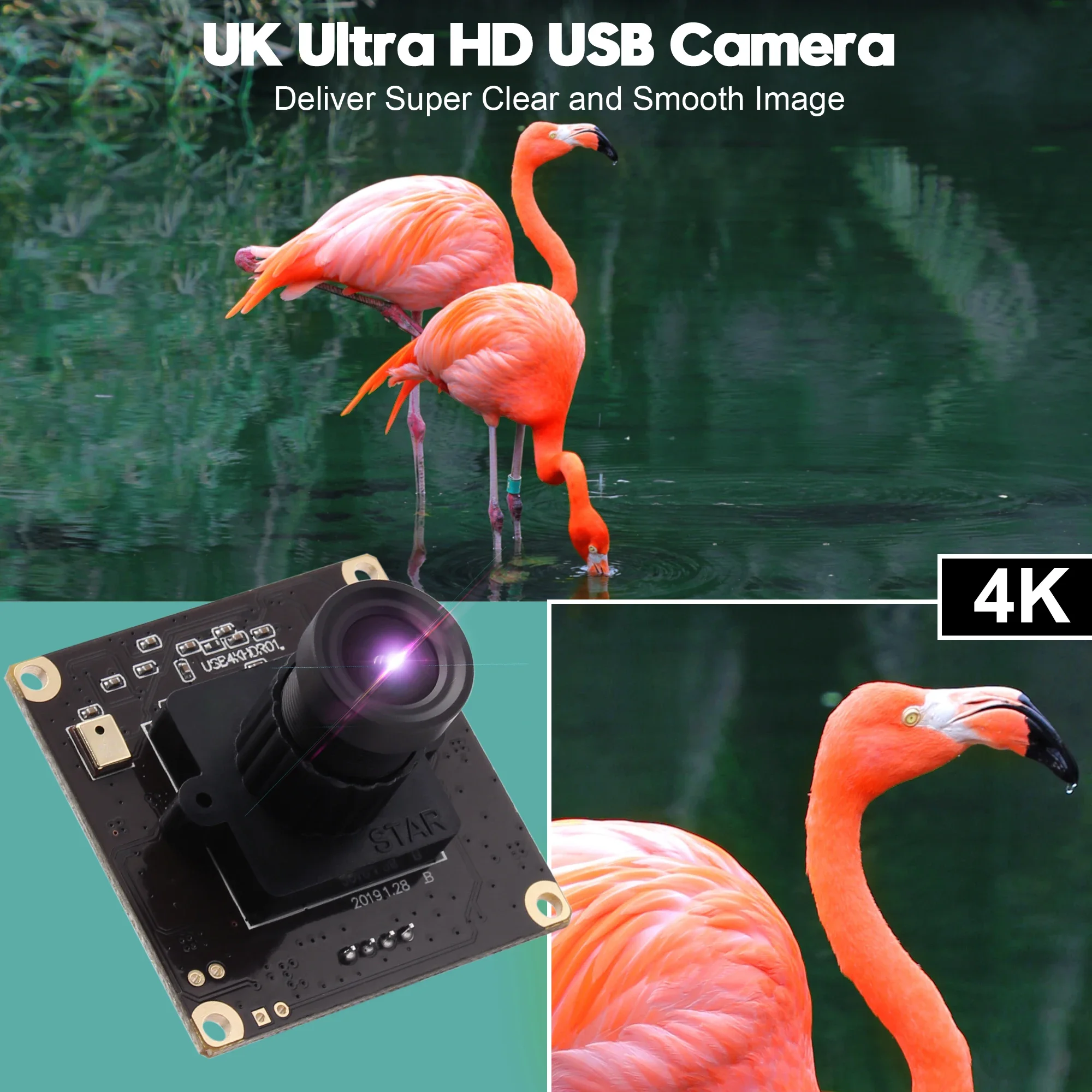 ELP 4K Ultra USB Camera Module CMOS IMX317 2160P 30fps USB Webcam With Microphone for Home Security , Industrial Machine Vision