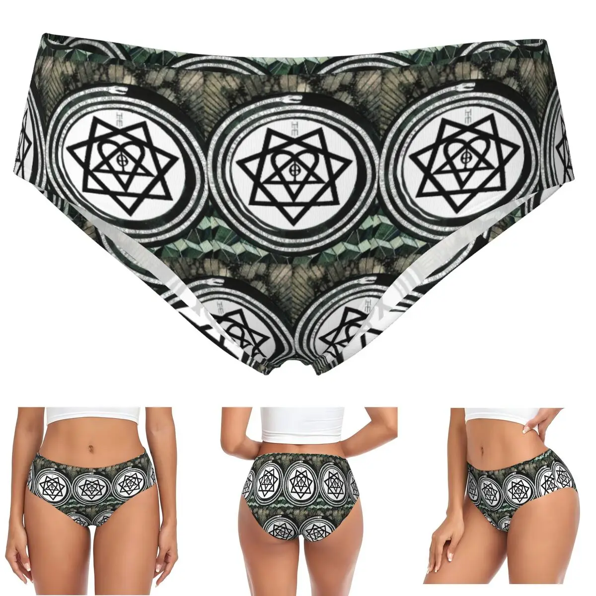 Custom Him Band Album Heartagram Ville Valo Cool  Panties Briefs Women's Comfort Briefs Underwear Breathable Female Underpants