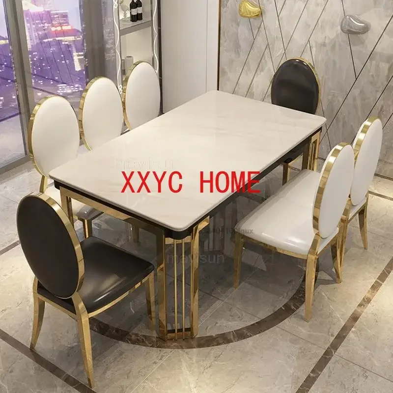 Modern Simple Rectangular  Kitchen Home Room Furniture Dining Table With Chairs