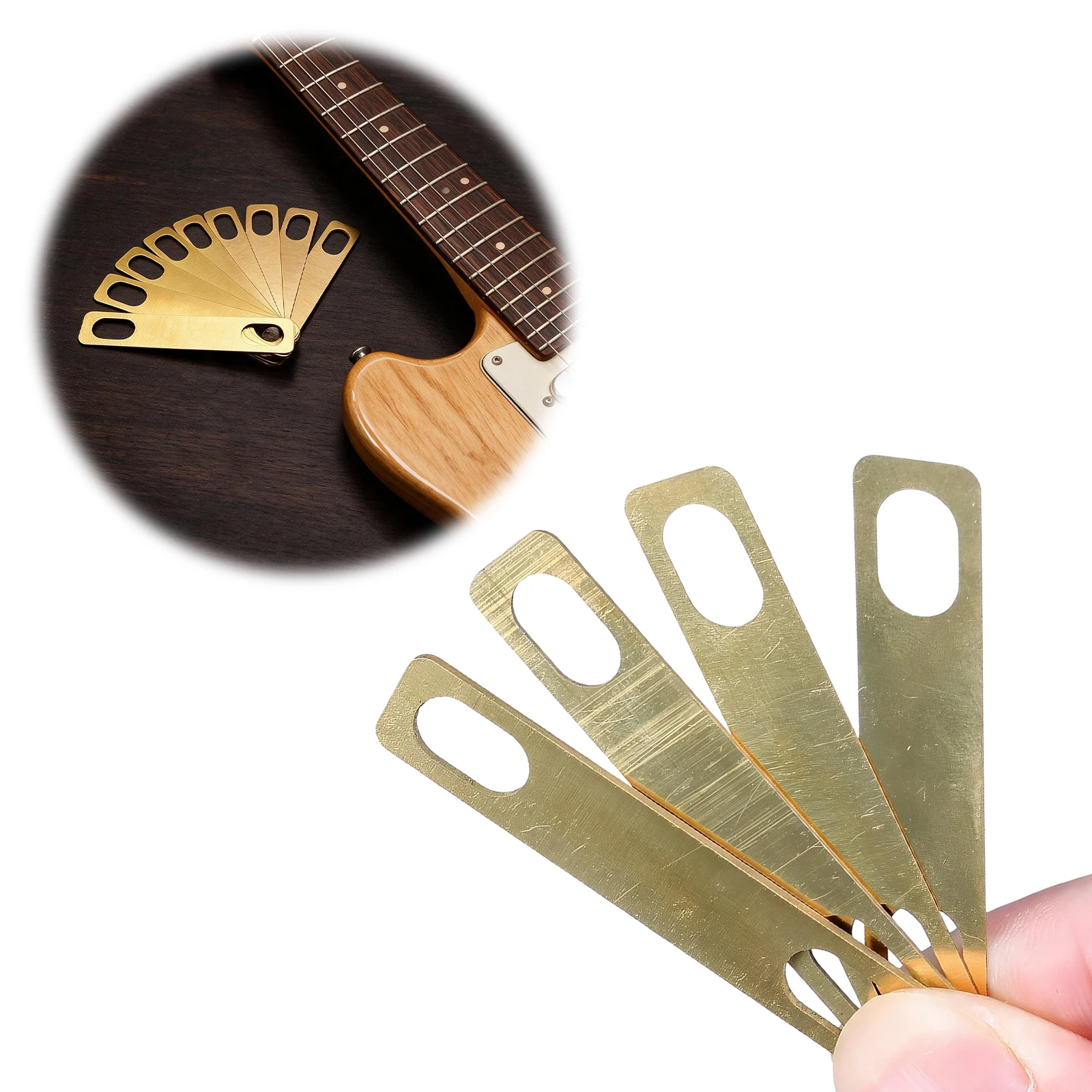 Guitar Neck Shim Brass Plate Bolt- Neck Angle Adjuster Action Setup Tool for Electric Guitar Bass