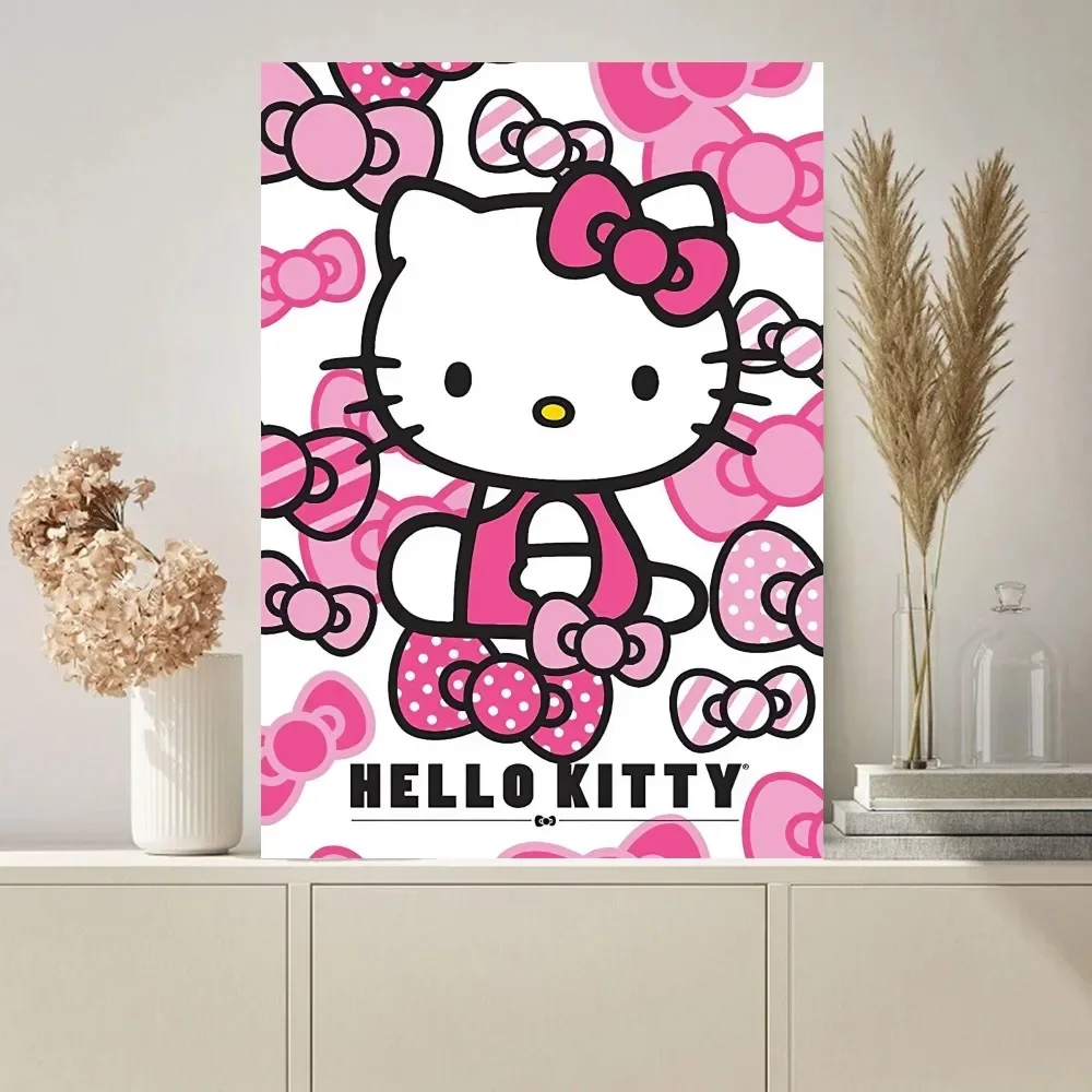 Affiche de Dessin Animé Cute K-Kitty Blanc-H-Hello, Customisation sur le Mur, Image pour Salon, Peinture Intérieure, Décoration de Salle