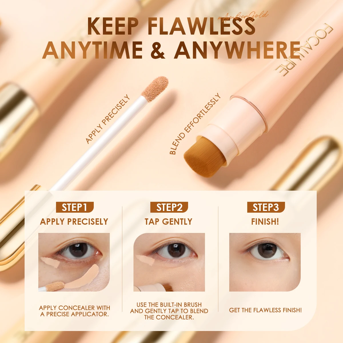 FOCALLURE 7 Colors Matte Concealer Base Foundation Cream Flawless Liquid Contour Concealer Waterproof Professional Face Cosmetic