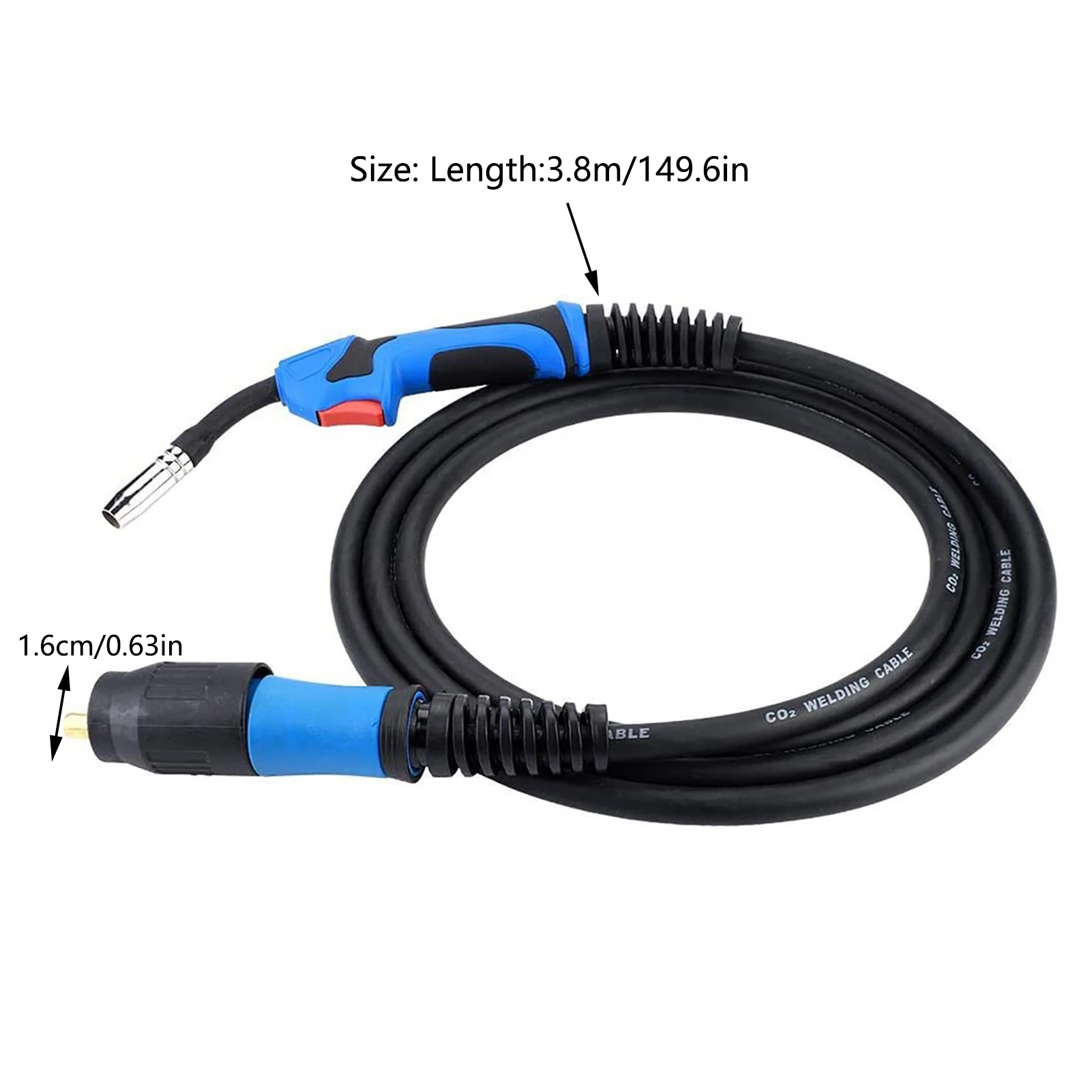 

MIG Gas Shielded Welding Torch MB15AK Euro Standard Fitting Connector 3.8M