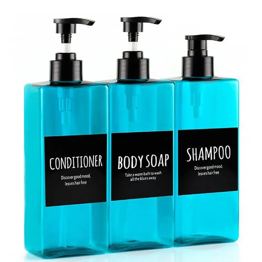 

500ml with Label Hand Soap Dispenser Set Plastic Empty Soap Dispenser Bathroom Countertop Empty Plastic Dispenser