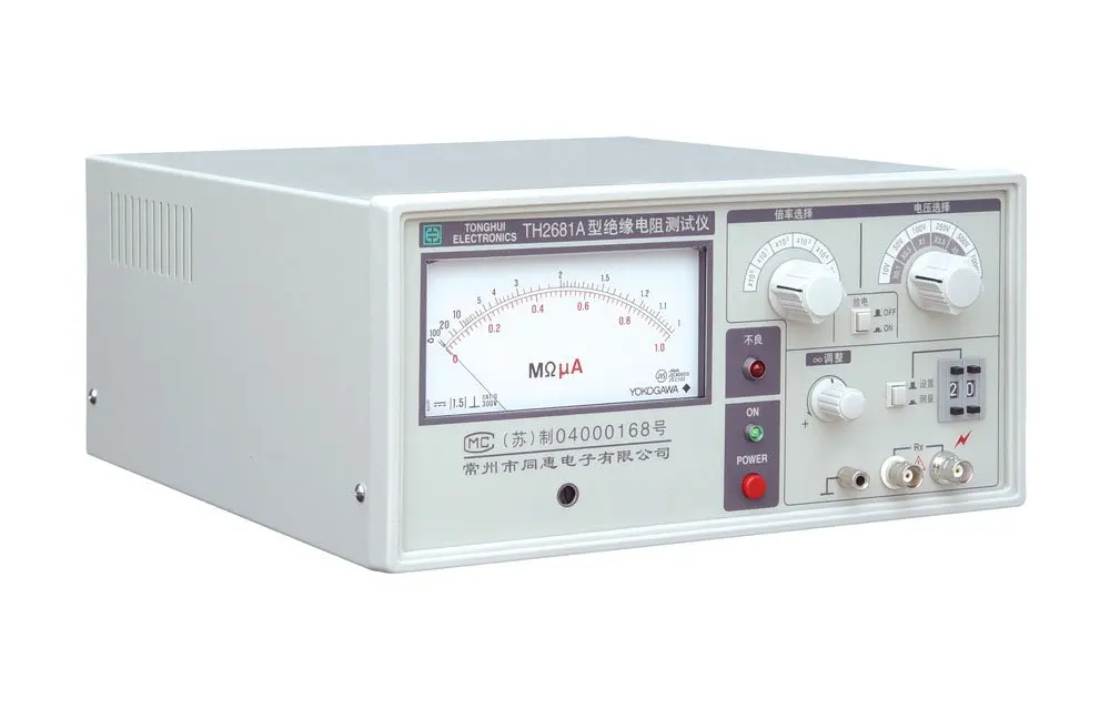 Tonghui TH2681A  Analog indication Insulation Resistance Tester : 100KΩ-10TΩ; : 10V/50V/100V/250V/500V/1000V