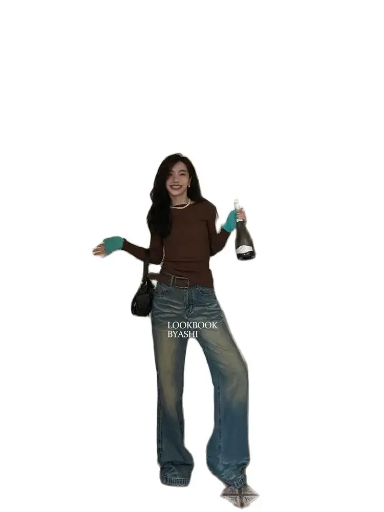 A Small Sense Of Design Vintage Ribbed Knitted Sweater Women Slim Cuff Patchwork Jumper Korean Contrast Knitwear Tops Bottoming