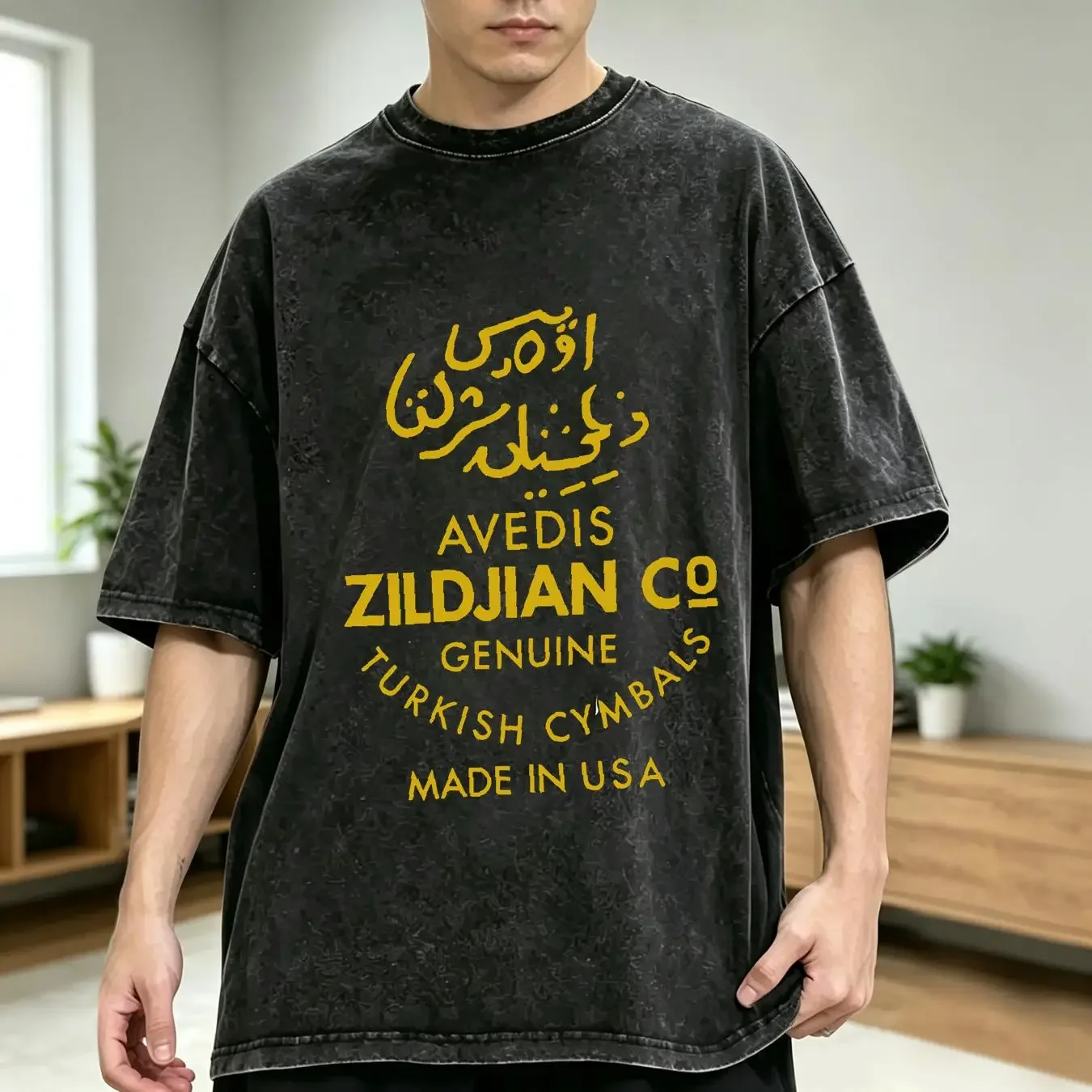 washed T Shirt Zildjian signature logo new heavy cotton vintage Washed Stylish Breathable Comfortable designer clothes graphic