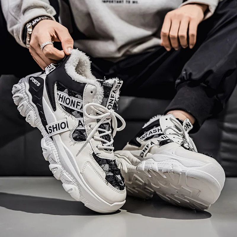 New Waterproof Hiking Shoes Men Winter Outdoor Sneakers for Men Snow Boots Plush Mountain Snowboots Outdoor Tourism Jogging Shoe - view 4