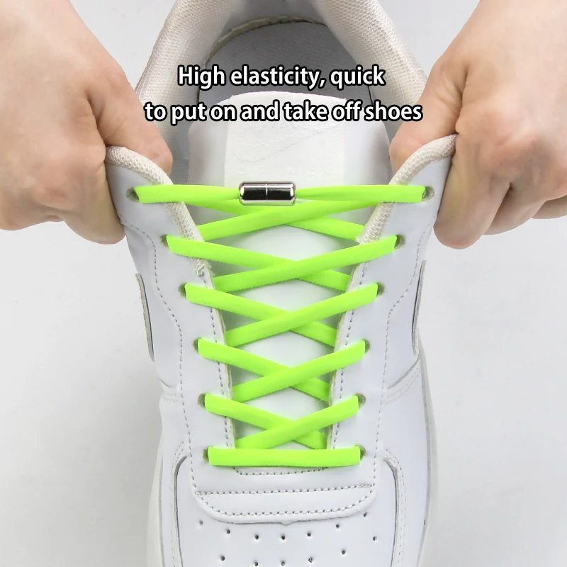 

2022 Elastic Semicircle Shoe Laces No Tie Shoelaces For Kids and Adult Sneakers Shoelace Quick Lazy Metal Lock Lace Shoe Strings