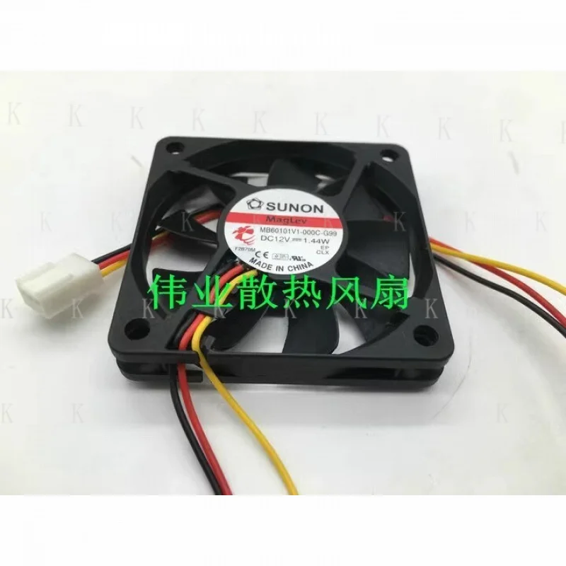 C  FOR  SUNON MB60101V1-000C  wbr/  -G99 12V 1.44W 6CM 6010 3-Wire DC Cooling Fan
