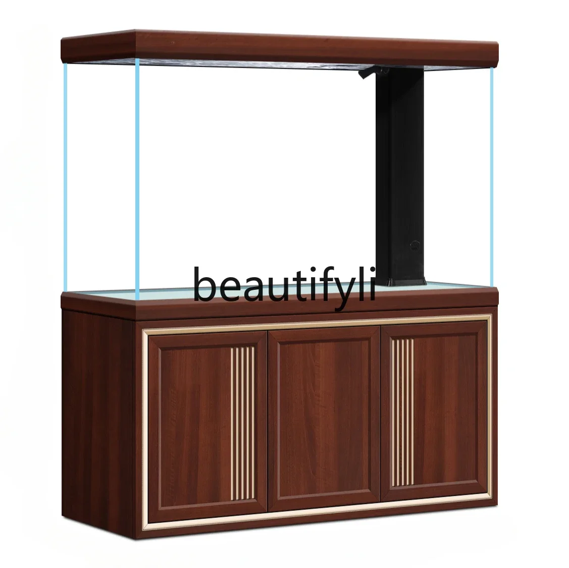 

Fish tank living room Chinese partition cabinet large household ultra-white aquarium solid wood porch screen floor bottom filter