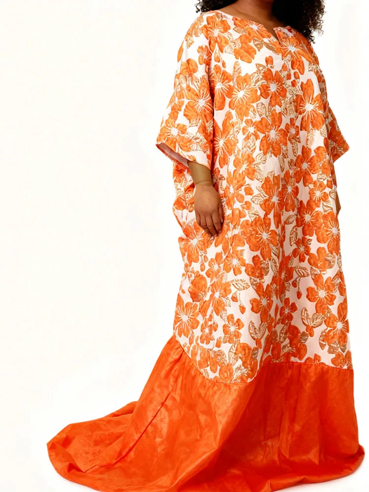 

Женское длинное платье Bazin Riche Brocade Boubou | Африканский кафтан-халат Дашики | Элегантное вечернее платье из органзы