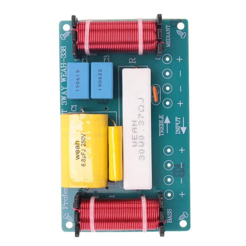 4Pcs 120W Speaker Crossover 3 Way Audio Frequency Divider Loudspeaker WEAH-338 3 Unit Crossover Filters For Speakers