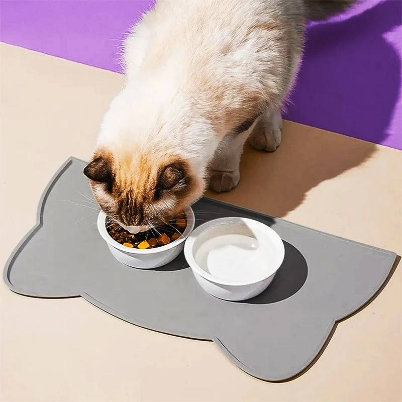 Cuenco de silicona para alimentación de mascotas, tapete de comida para perros y gatos, bandeja alimentadora para cachorros, tapete de agua, Mantel Individual, productos de accesorios para gatos