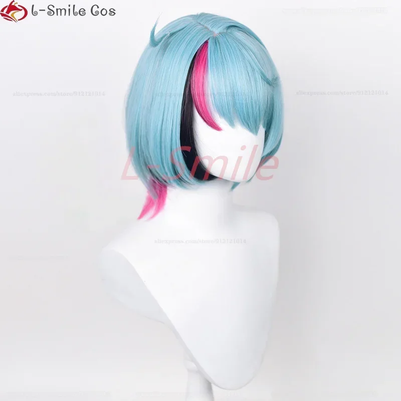 VTuber NIJISANJI EN تأثيري ILUNA كيو Kaneko شعر مستعار تأثيري قصيرة مقاومة للحرارة الاصطناعية الشعر حفلة امرأة فتاة الباروكات + غطاء شعر مستعار #5