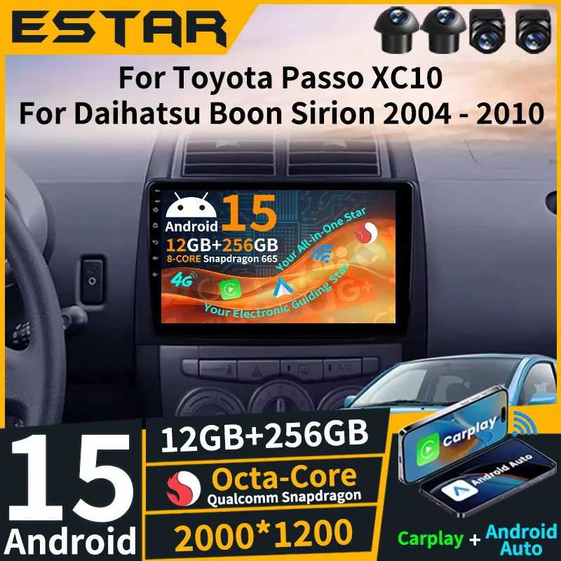 

Автомобильный радиоприемник Android 15 для Toyota Passo XC10 для Daihatsu Boon Sirion 2004-2010 GPS Мультимедийный плеер Navi Головное устройство Стерео QLED
