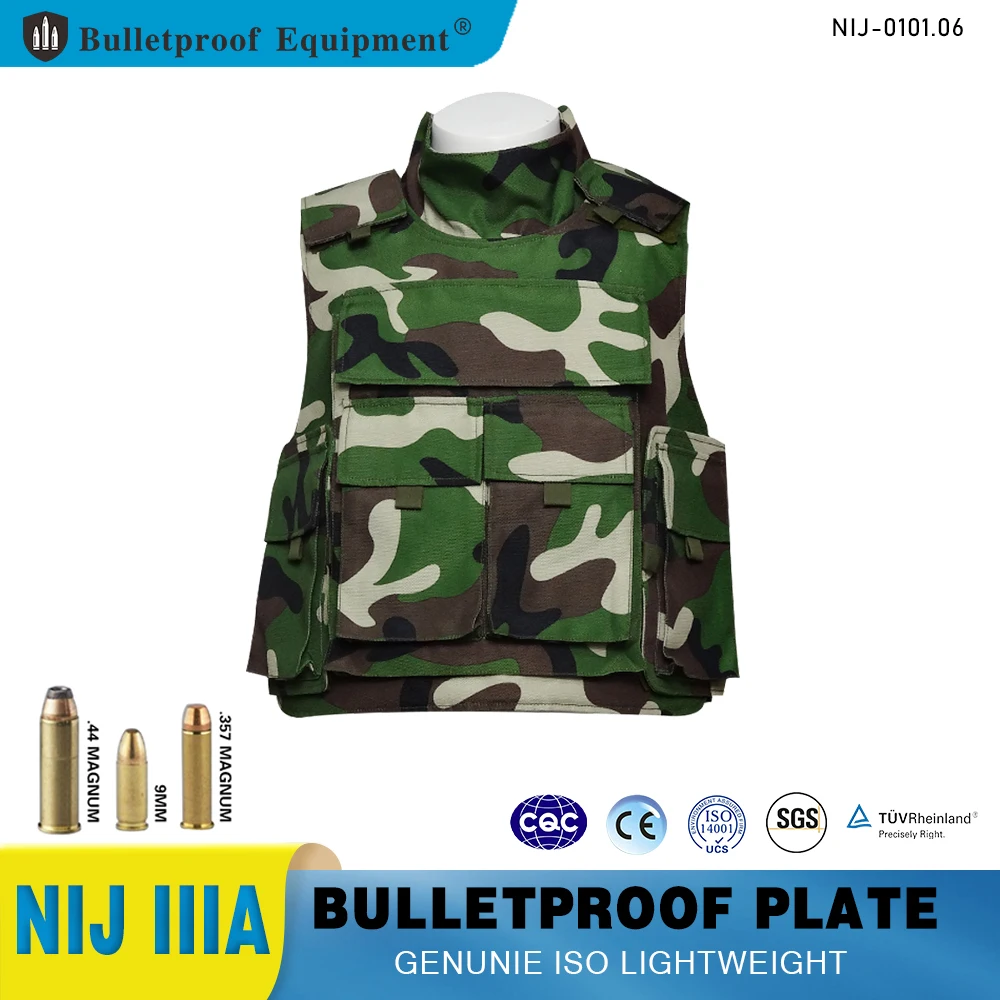 High Protection Wholesale Camouflage Molle Bullet Body Armor Military Defense Silicon Carbide NIJ IIIA Bulletproof Vest