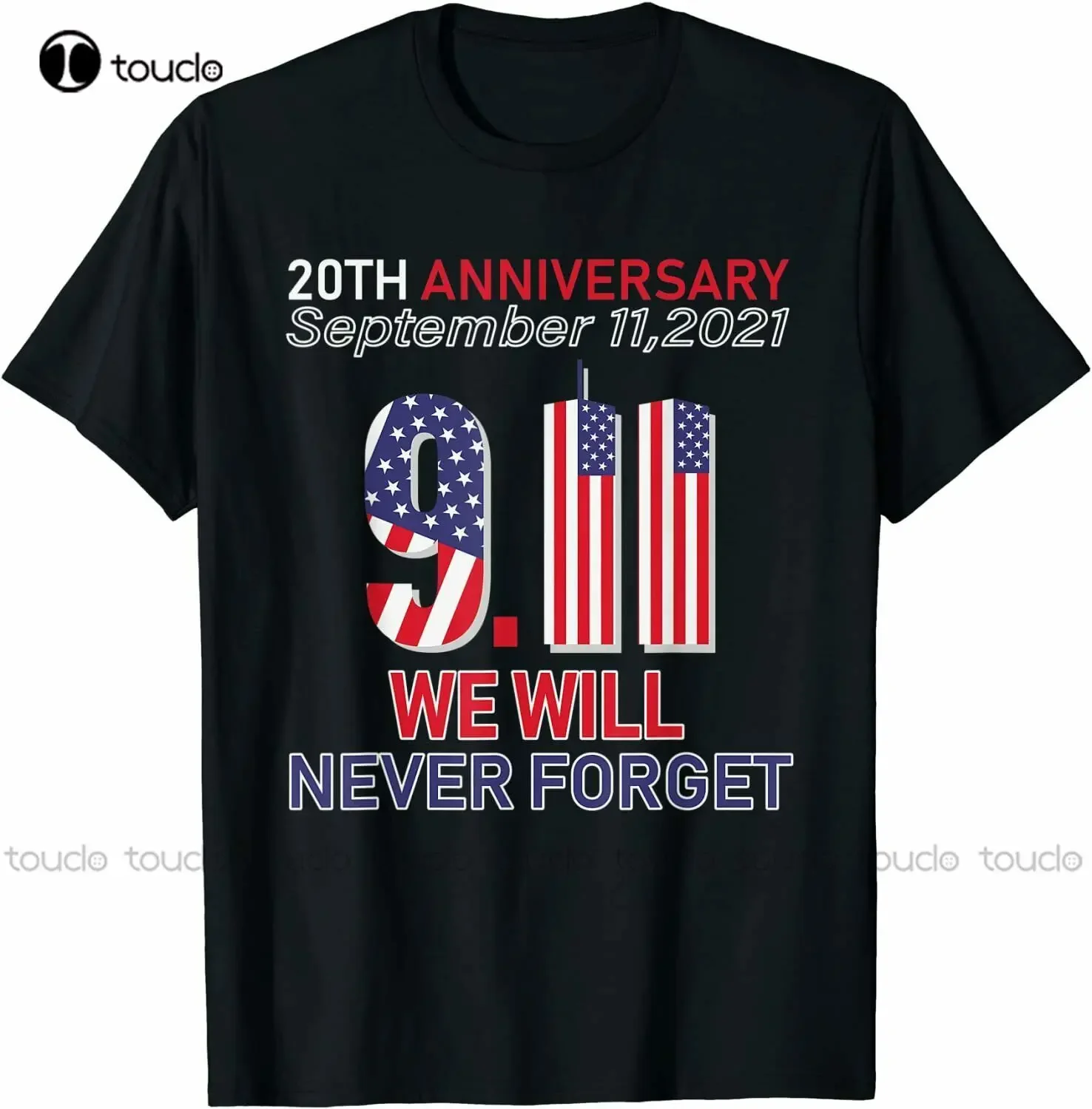 Новая футболка 20th Anniversary 9/11 We Will Never Forget Day Patriot 2021, черная футболка, хлопковая футболка S-5Xl