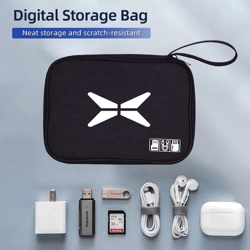 Car Logo Digital Storage Bags Electronics Organizer Bag Data Line Charger Plug Storage Tools For Xpeng P7 G3 G3i G9 P5 X2 N5 F30