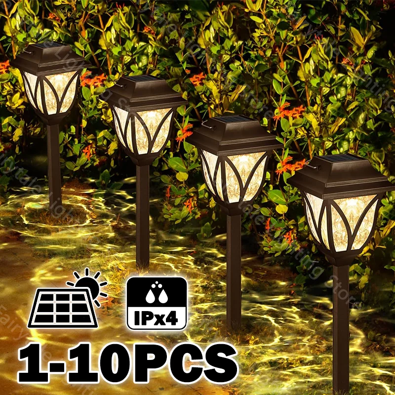1-10Pack Solar Yard Lights Heldere Gazonverlichting Outdoor Waterdichte Led Solar Pathway Lights Landschap Path Lights