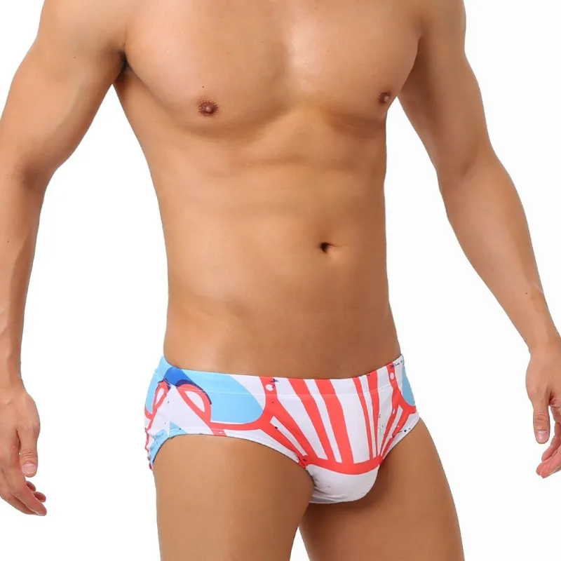 Maiô masculino cuecas de natação calcinha sexy biquíni impressão elástica baixa ascensão cuecas praia piscina festa banho de sol roupa interior