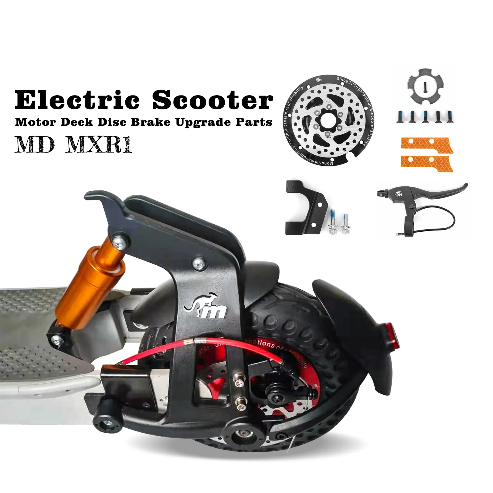 MONORIM MD-MXR1 Scooter Disc Brake Upgrade Parts for Segway Max G30 D E P DII LEII LD LE LP, 120/140mm for Rear Motor with MXR1