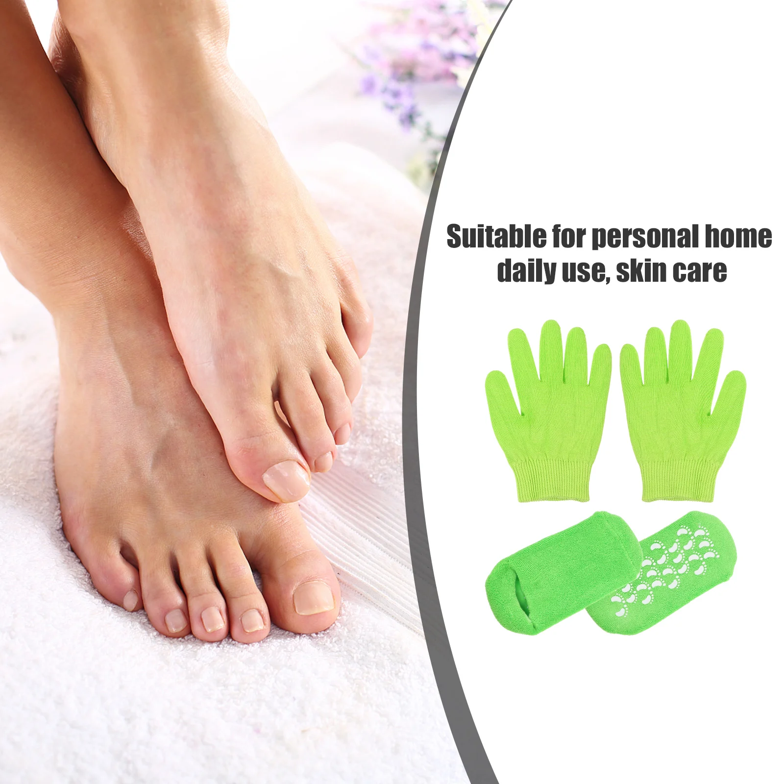 

Moisturizing Hand Foot Gloves Socks Set for Women Spa Skincare Kit Reusable Soft Comfortable Dry Night Care Lightweight