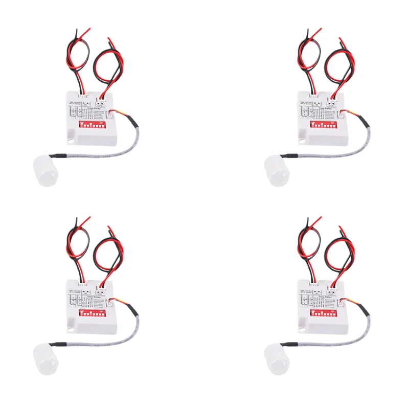 -A96Z 4X 12V 24V PIR Motion Sensor Switch IR Infrared Human Induction Time Delay Relay Switch Corridor LED Light Timer Switch