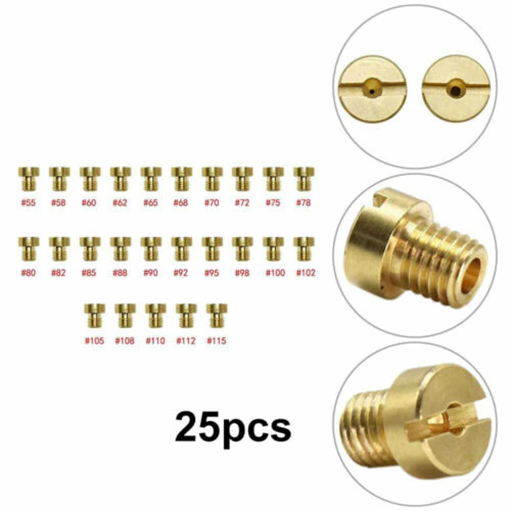 25pcs Carburetor Main Jet 55-115 M6 6mm Thread For Dellorto PHNL PHVA PHBH PHBN PHBG VHBT Carburetor Injector Nozzle