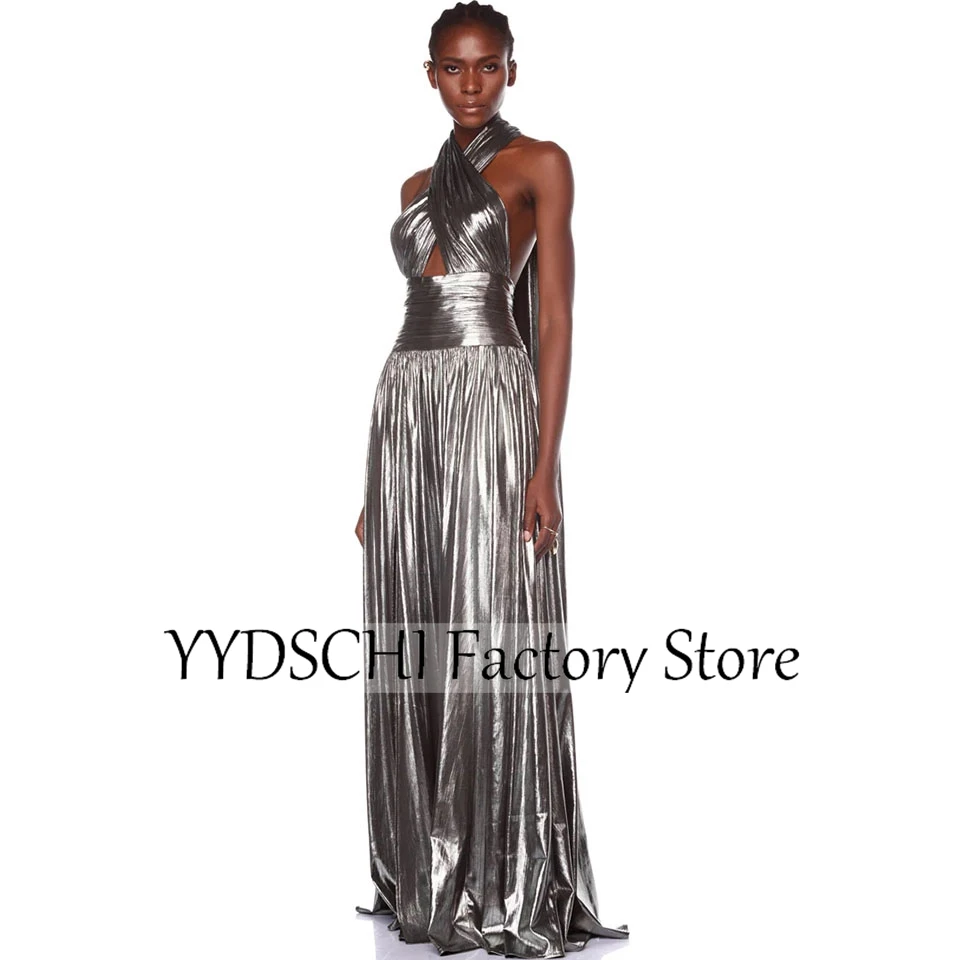 Customized Luxury Cocktail Dress 2024 Evening Dress Gown Party Dress Silver Spaghetti Strap Sequin Walk the show Dress For Women