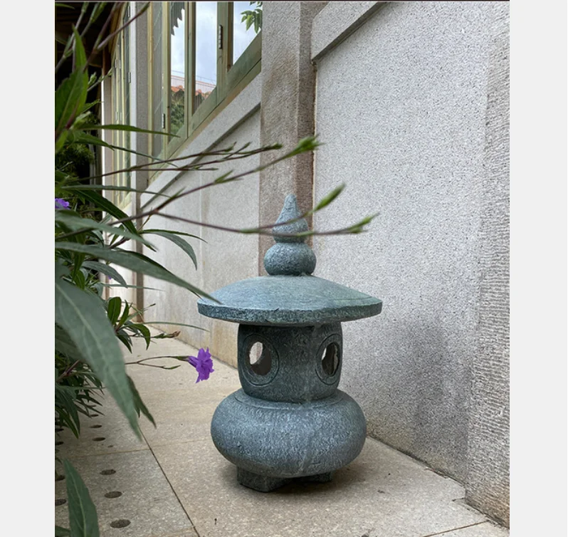 New Chinese Japanese Solar Palace Lights Outdoor Garden Zen Inspired Stone Pagoda Light Courtyard Grassland Landscape Decoration