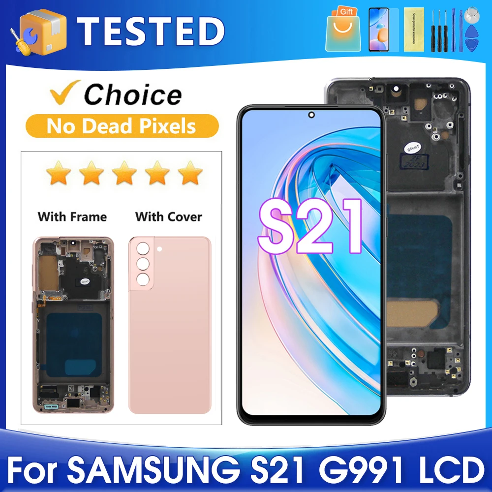 

S21 For Samsung Tested For S21 5G G991 G991B G991W G991U LCD Display Touch Screen Digitizer Assembly Replacement